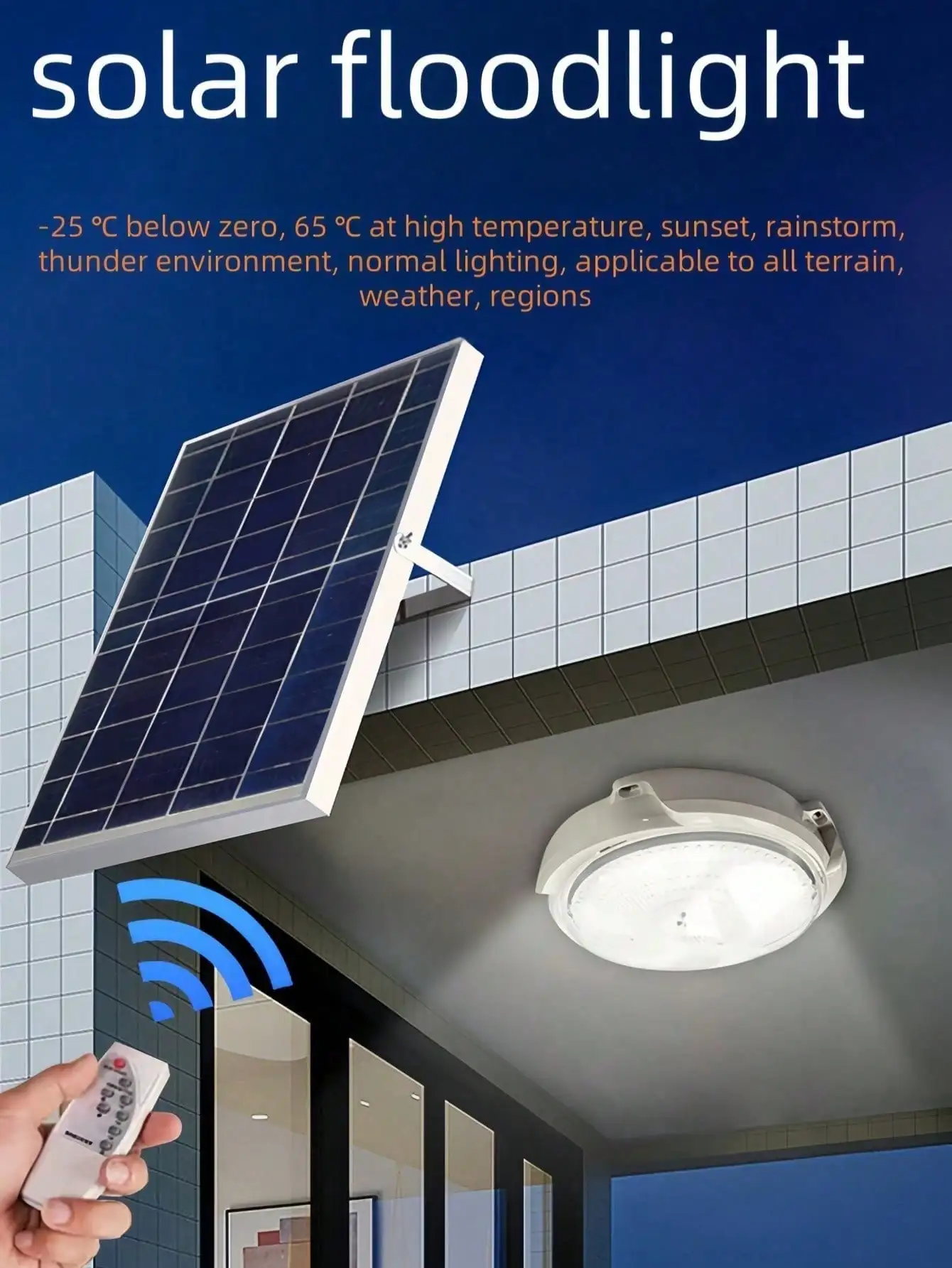 

1pc LED Solar Powered Indoor Patio Ceiling Lamp, ABS Material Timed Remote Control Outdoor Powerful Garden Decor, For Home Porch Smart Light, Outdoor Camping Emergency Light