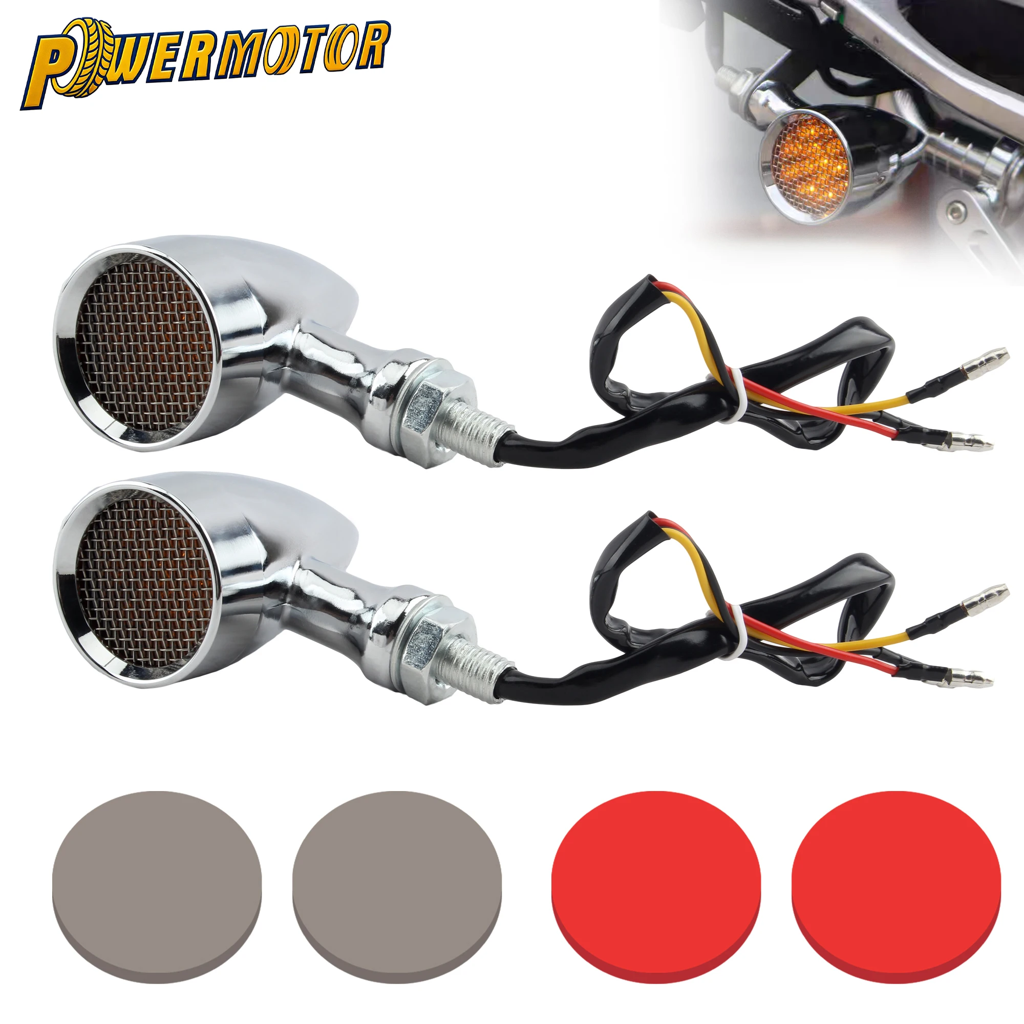 

Universal Motorcycle 12V LED Turn Signal M10 Mini Bullet Indicator Light With Lens Parts for Harley Honda Yamaha BMW Kawasaki