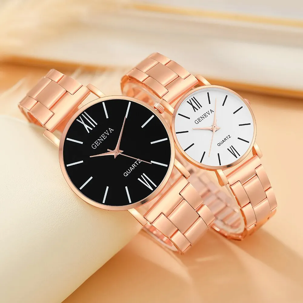 New Couple Simple Watch Fashion Wristwatches For Women And Man Stainless Mesh Quartz Clcok Watch