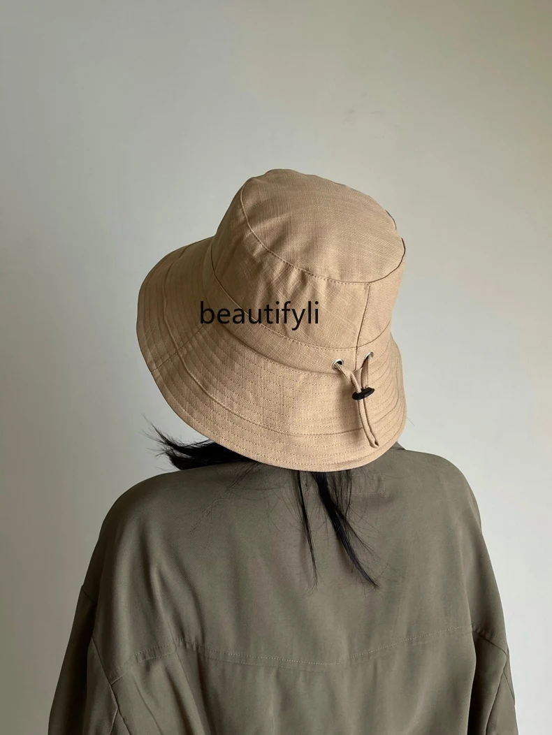 Solid Color Big Brim Fisherman Hat Girls'   Sun-Proof Basin Hat Korean Style UV Protection Face Slimming Sun Protection Hat