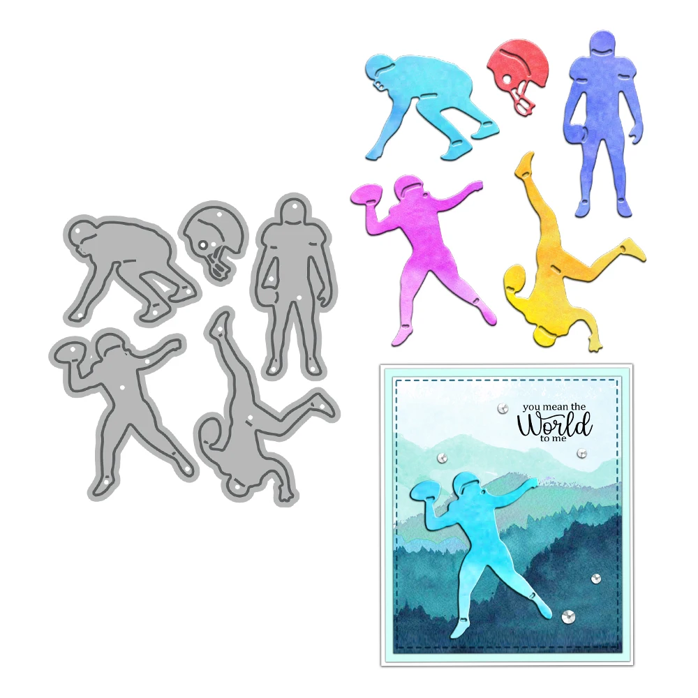 

MangoCraft Sporting Meeting Man Cutting Dies DIY Scrapbooking Supplies Metal Dies Knife Mold For Card Making Albums Decor