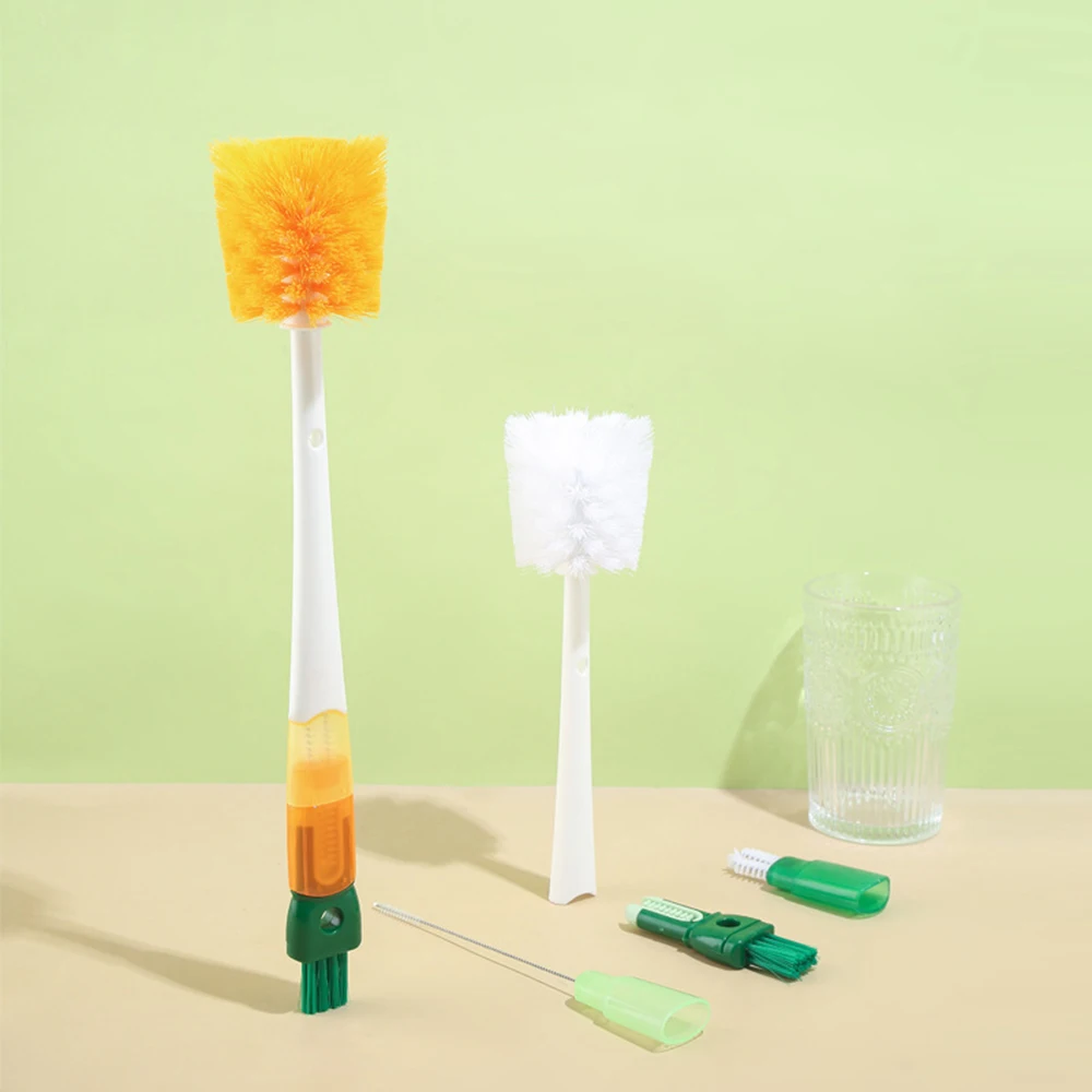 Multifunctional Cup Brush Set, Cup Cover, Groove Cleaning Brush, Strong Adsorbed Bottle Brush for Glass Cup Washing