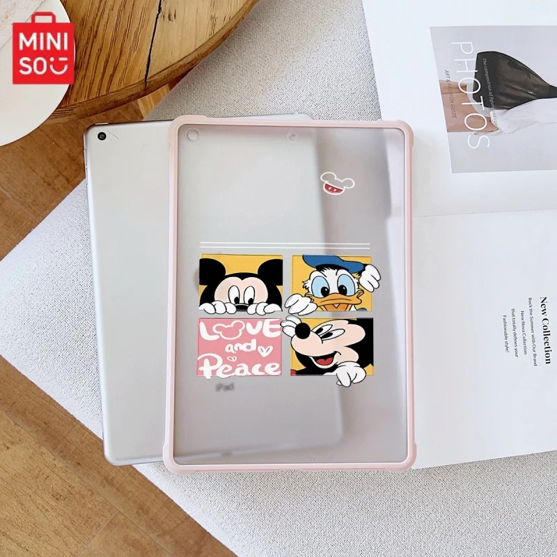 

Miniso Disney Mickey iPad pink Transparent anti-Drop case, suitable for iPad Pro 2022/2024,iPad Air3/5th,iPad Mini 6,iPad 6/10th