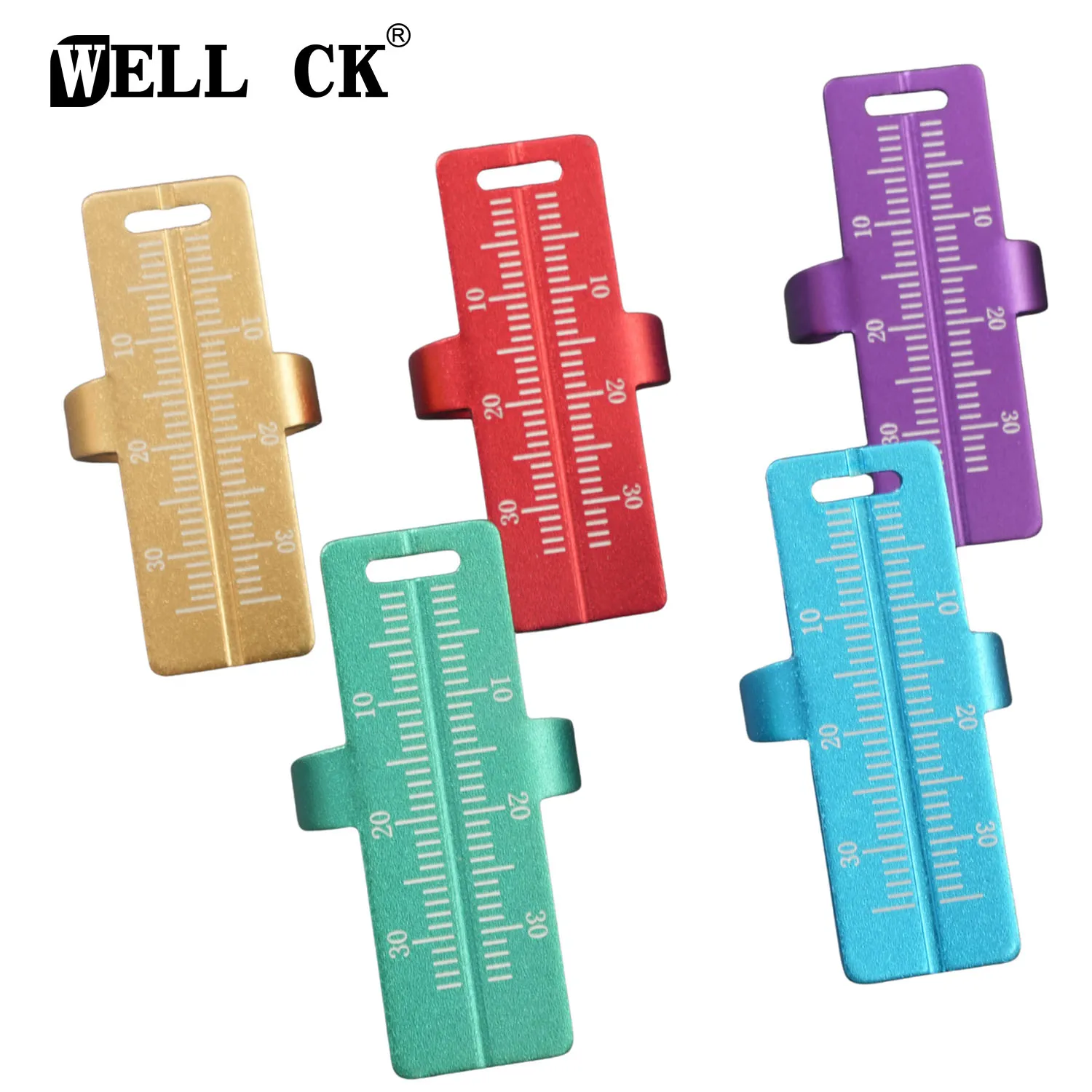 1pcs Dental Rulers Aluminium Dentist Endo Finger Ruler Measure Scale Endodontic Colorful Dental Measuring Aluminium Endo Ruler