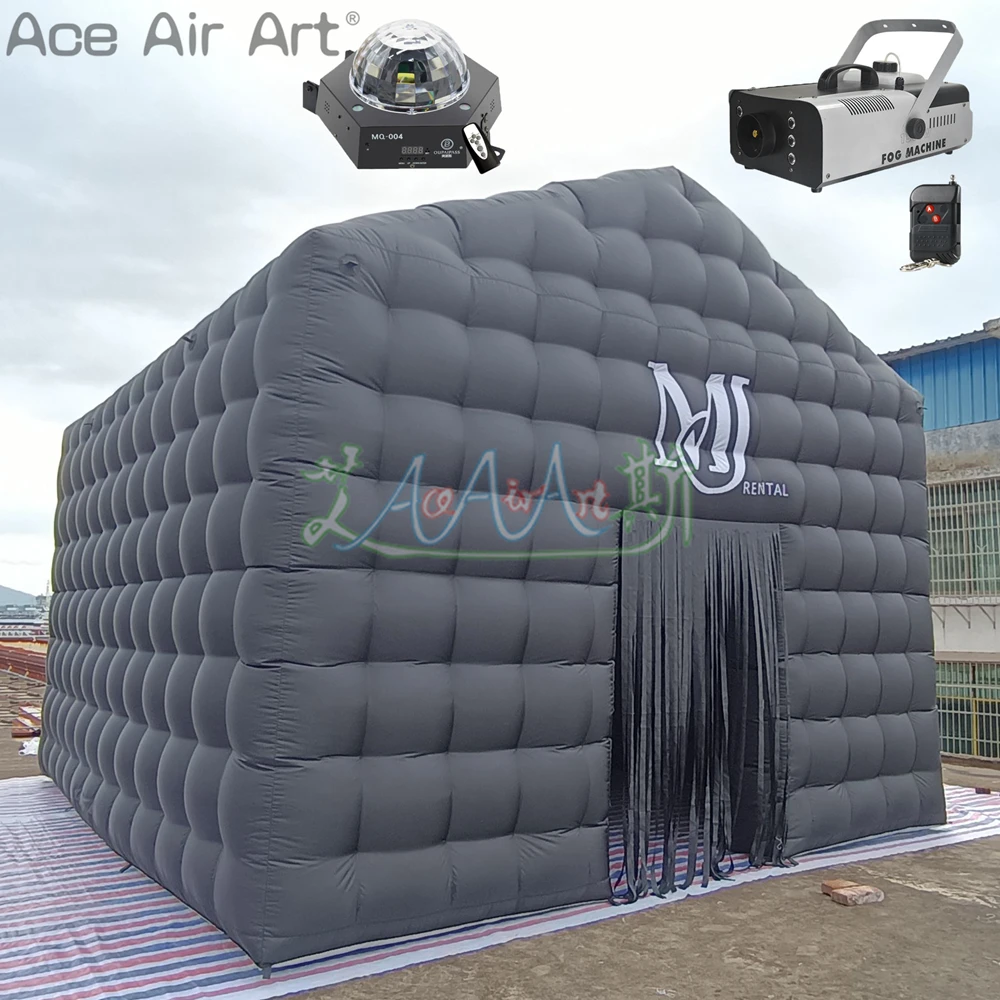 Customized Inflatable Nightclub Tent Entertainment Cube House with Disco Tent and Fog Machine for Party or Business Rental