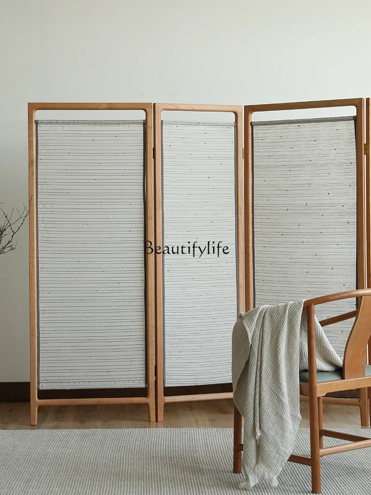 Black Walnut Solid Wood Subareas Screens Covering Removable Folding Accordion Partition