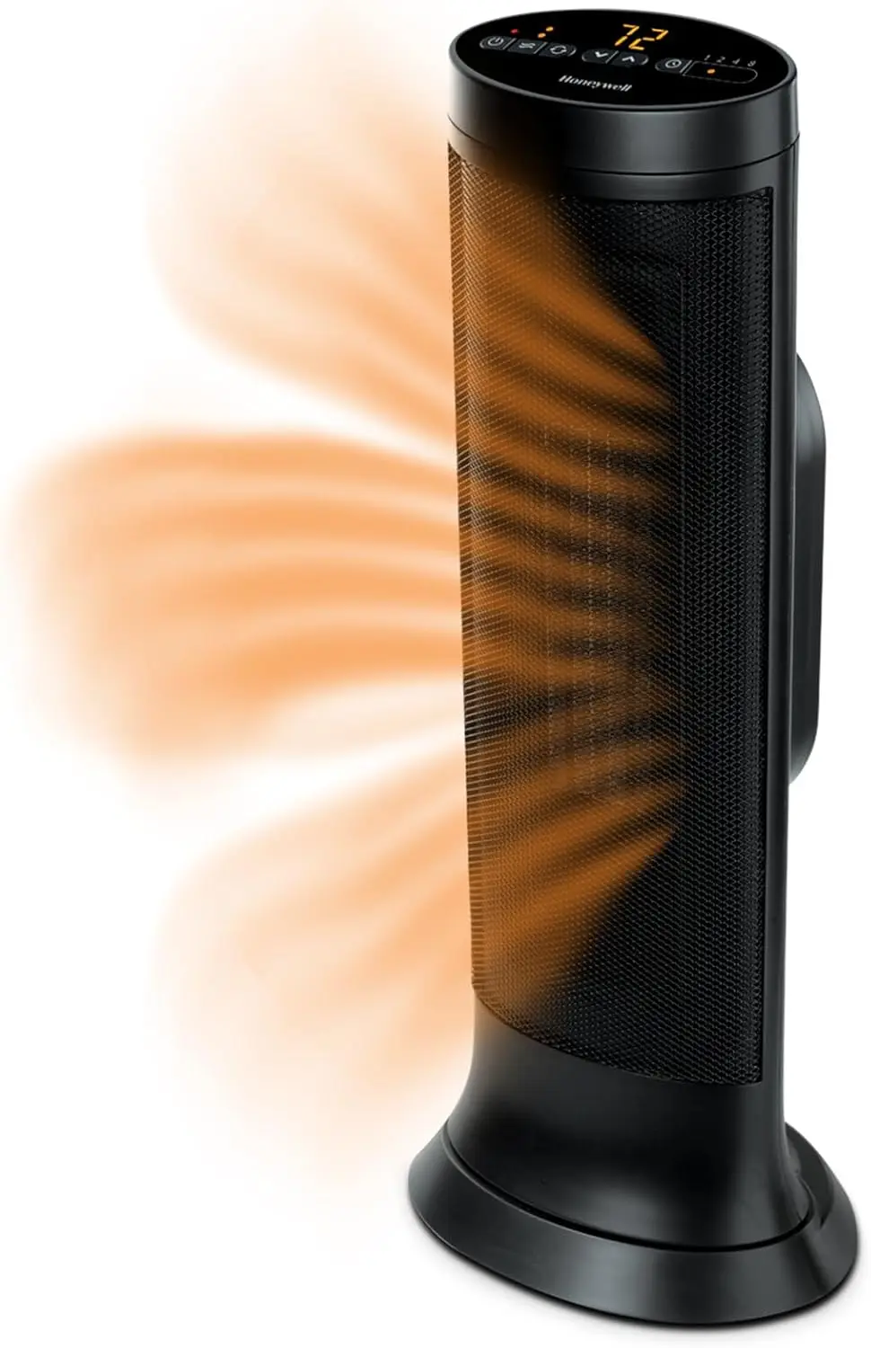 

Slim Ceramic Tower Heater for Large Rooms, Black - Easy Digital Controls with Two Heat Settings
