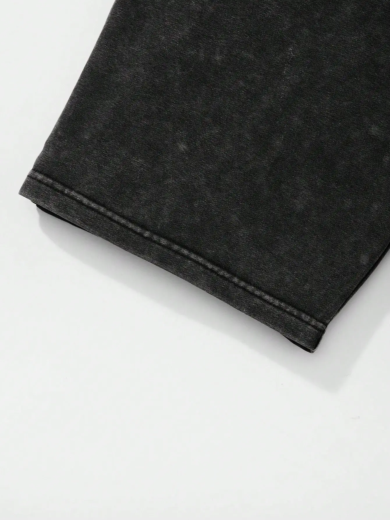 

Men's Casual Distressed Black Shorts With Drawstring Waist