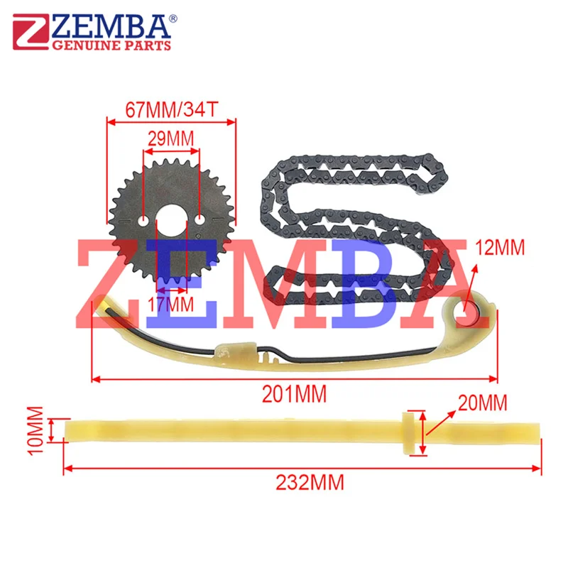BX24080056 TIMING TRANSMISSION KIT (2*3-94L TIMING CHAIN 34T TIMING GEAR) FOR HONDA CBF125 CBF150 GL150 TITAN150 XR150 XR150L - view 6