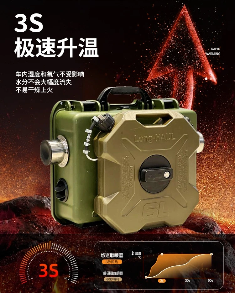 Prodotto - Riscaldatore da campeggio esterno Stufa riscaldante per pesca sul ghiaccio Riscaldamento a legna Riscaldatore da parcheggio 24v12v
