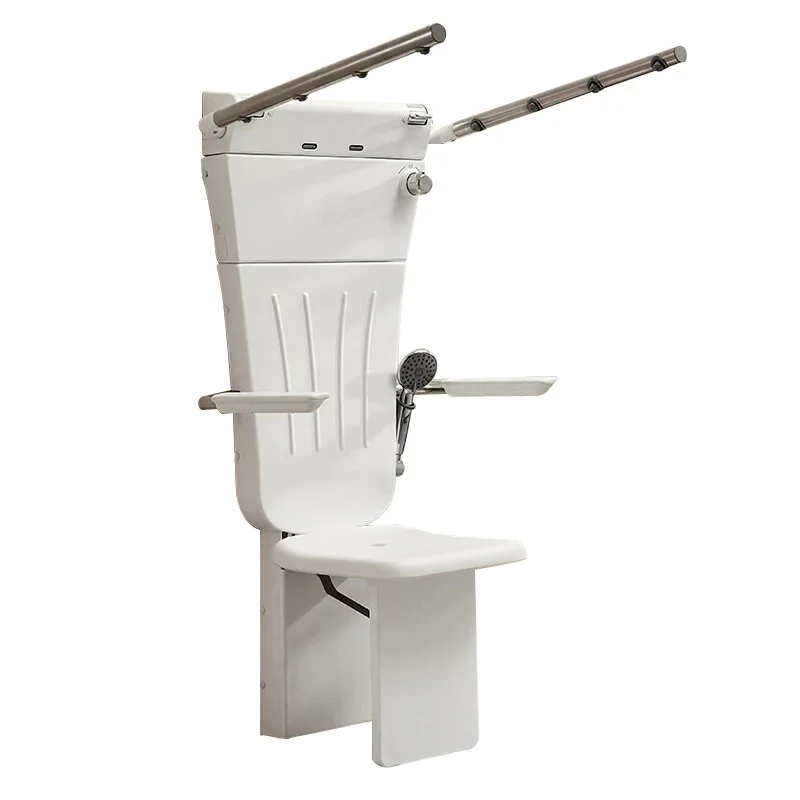 

Sitting thermostatic shower, multi-functional paralyzed elderly bath chair, wall-mounted folding shower