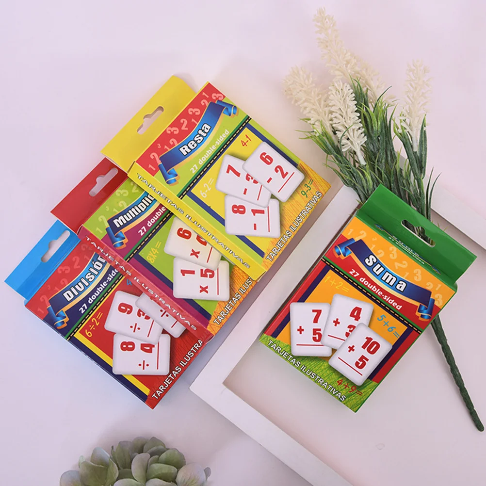 

54Pcs Children Arithmetic Cards Spanish Addition Subtraction Educational Early Learning Colorful Number Cards Gift