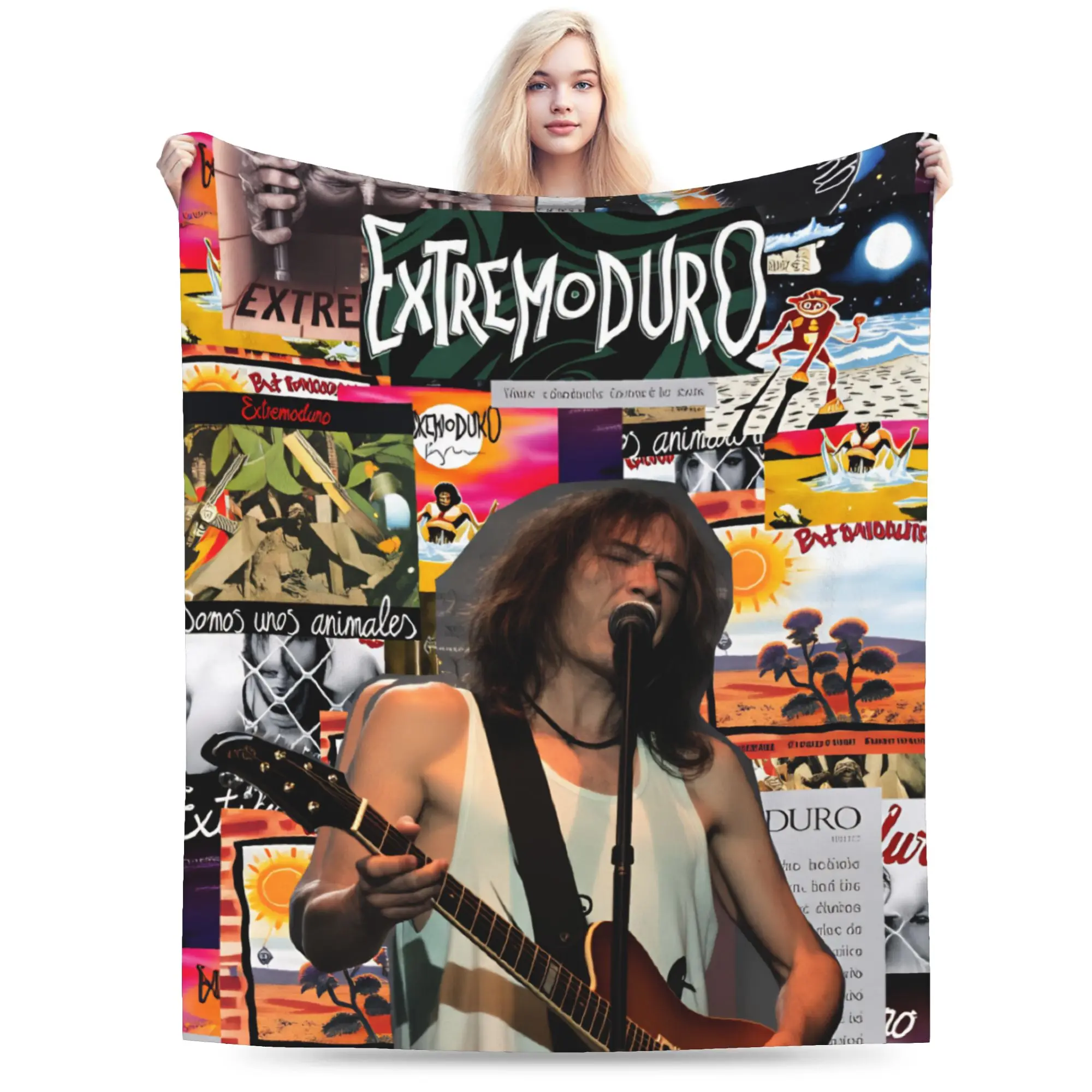 Extremoduro Spanish Hard Rock Band Soft Warm Blankets  Girls Boys Plush Throw Blanket Novelty Flannel Bedspread Sofa Bed Cover