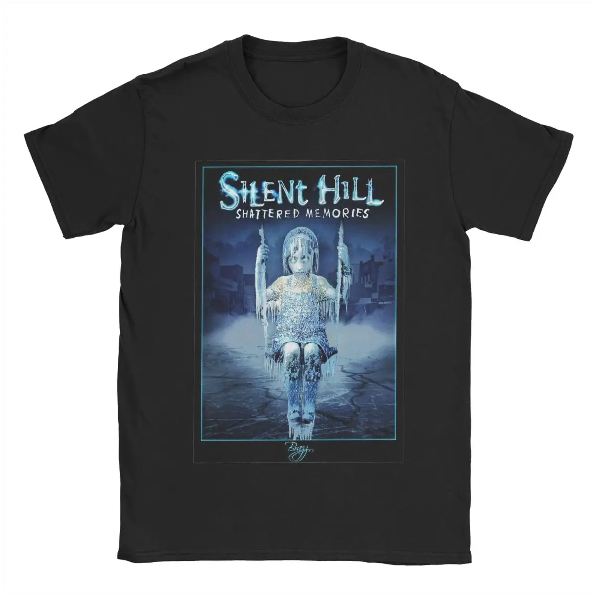 Silent Hill Shattered Memories T-Shirt for Men Horror Game Vintage Cotton Tees O Neck Short Sleeve T Shirt Plus Size Clothing