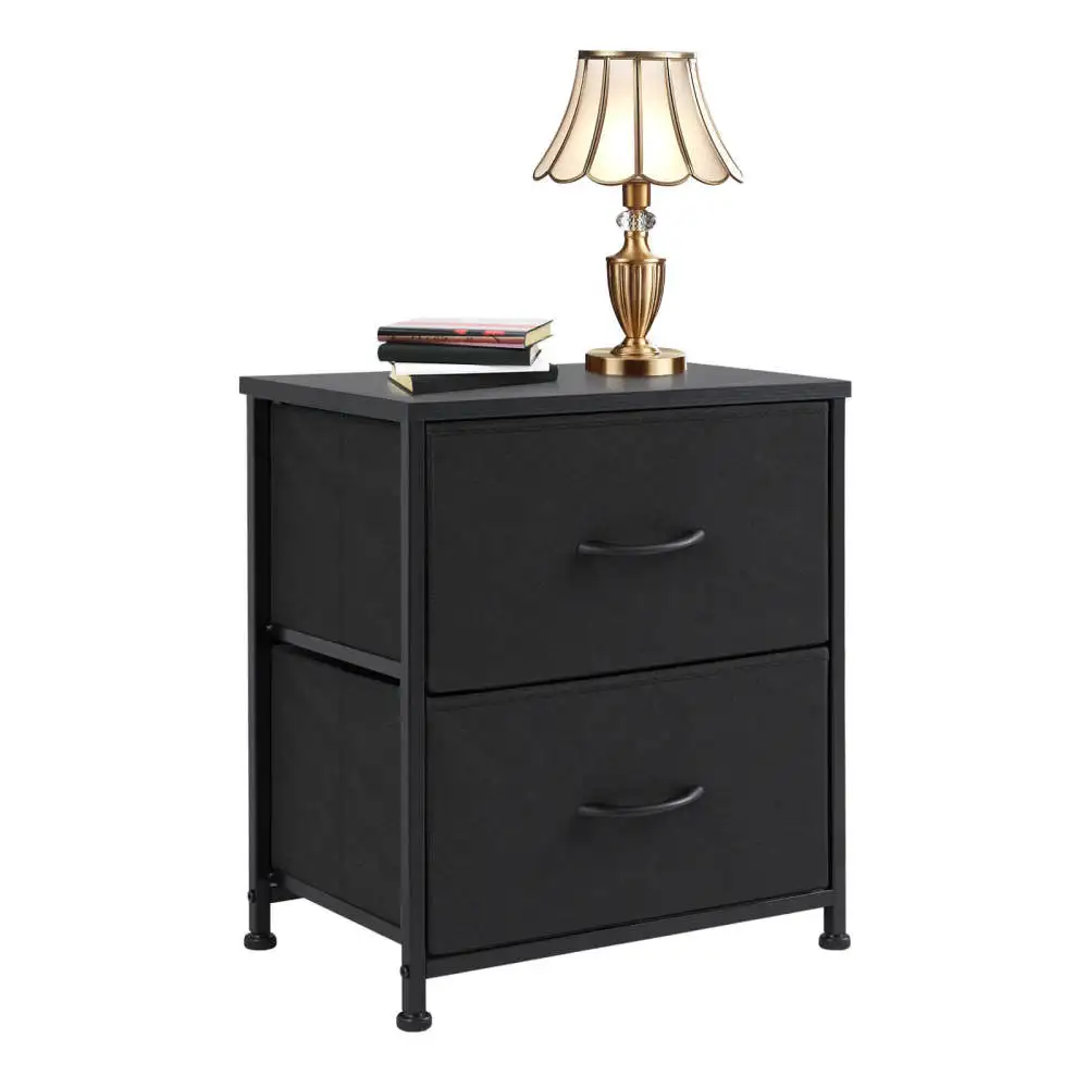 Drawers Dresser Chest of Drawers,Metal Frame and Wood Top 2bc Black