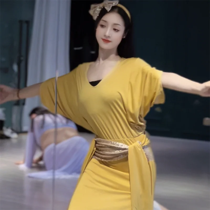 

Новые костюмы для танца живота для женщин, свободный халат + платок + шарф на бедрах, 3 шт., одежда для выступлений восточных танцев для взрослых и женщин