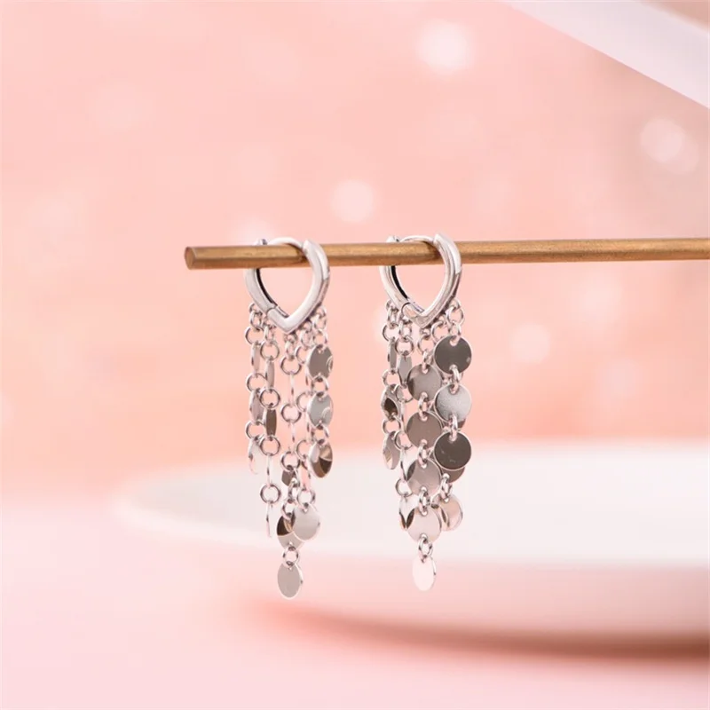 

Уродливые серьги-кольца в форме сердца, женские супер длинные серьги с несколькими цепочками 10 см, серьги с кисточками, настоящее серебро 925 пробы, экзотические ювелирные изделия