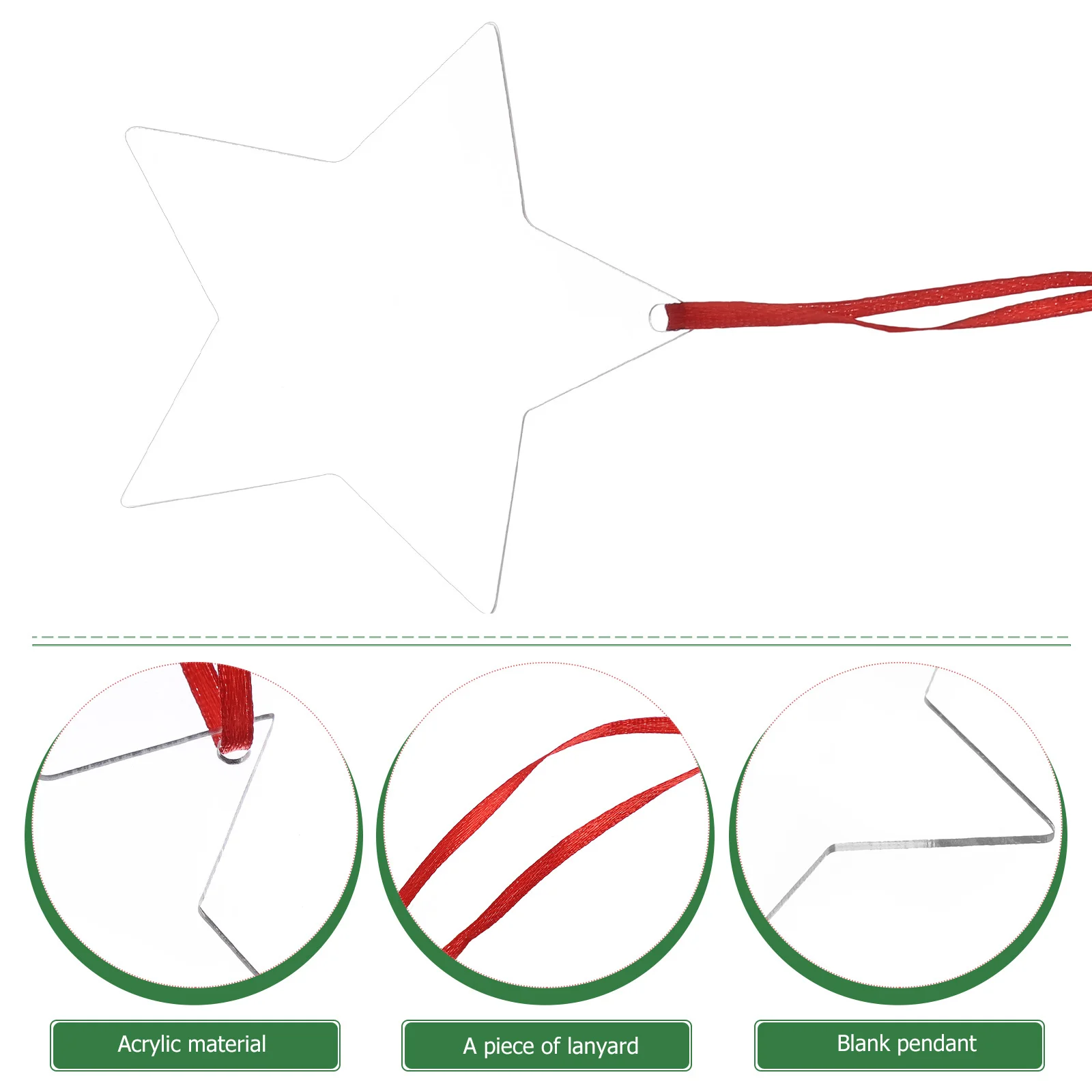 

10Pcs Christmas Tree Hanging Ornament Clear Acrylic DIY Sublimation Heat Transfer Blank Pendant Xmas Decoration