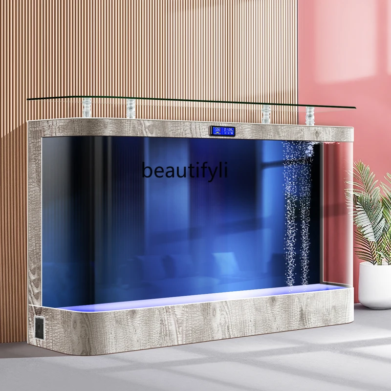 خزان أسماك جديد يصل إلى السقف من الأرض إلى السقف، زجاج حوض السمك مقاوم للانفجار، خزان أسماك استوائي متكامل للأسماك الذهبية