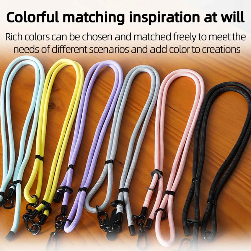 حبل كاميرا قابل للتعديل لجيب DJI 3/Action 5/Insta360 ONE X4 حزام الرقبة حزام معلق مضاد للضياع لكاميرات الحركة