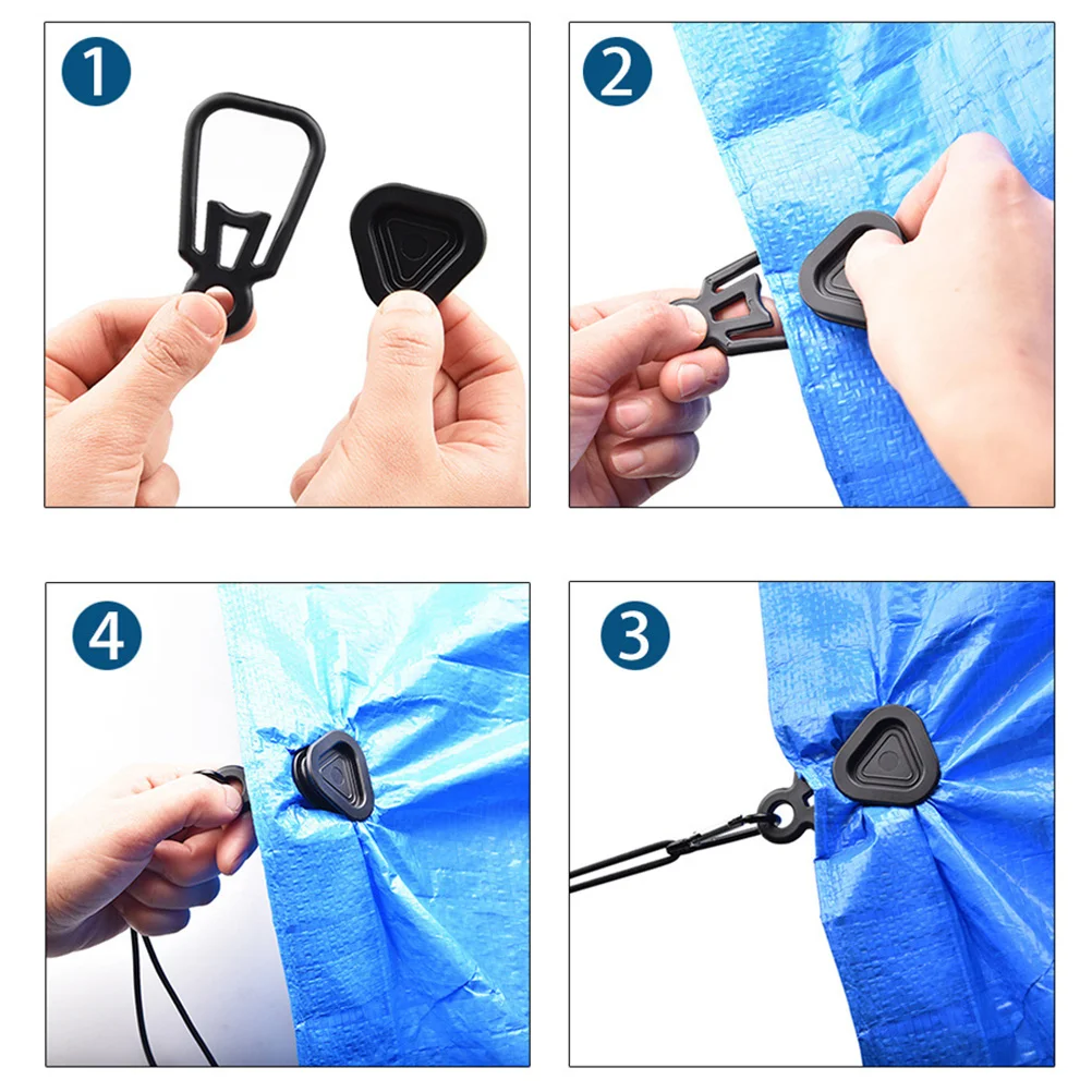 

10pcs Tent Clips for Camping Tarp Heavy Duty Plastic Clamps Windproof Easy to Use Portable Outdoor Gear Accessories