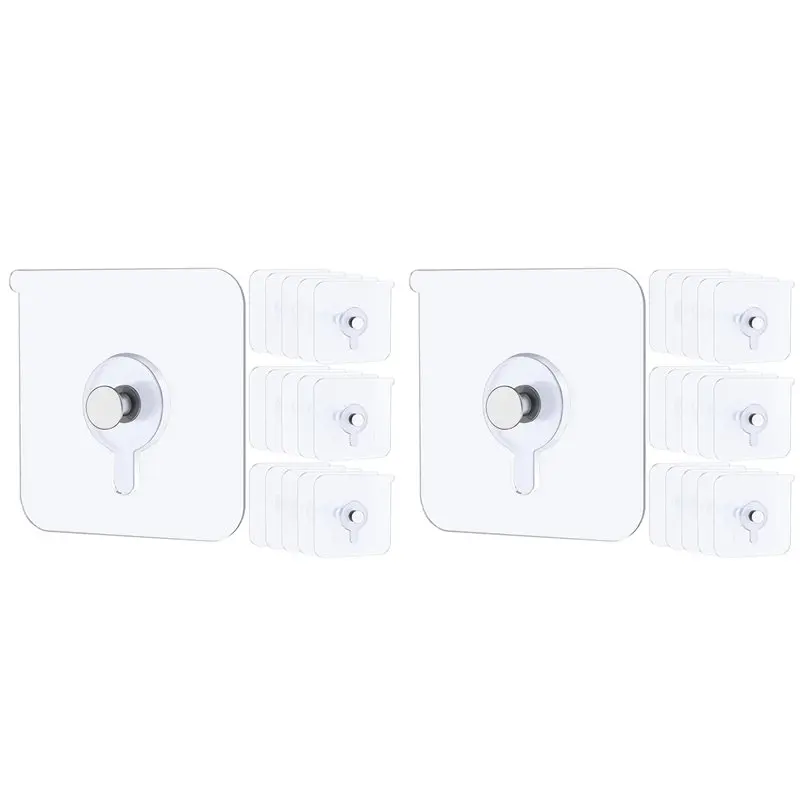 A04G-Adhesive Picture Hooks 33 Lbs Load Heavy Duty Picture Hangers Without Nails Adhesive Wall Hooks For Hanging 60PCS