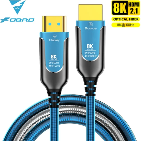 8K Armored HDMI Fiber Optic Cable 48Gbps 8K 60Hz 120Hz Ultra High Speed…