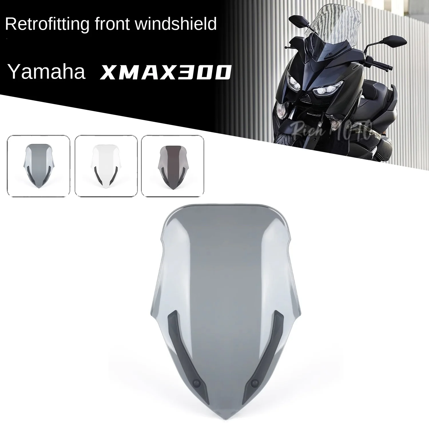 

Для Yamaha XMAX300 модифицированная спортивная модель переднего лобового стекла с высоким прозрачным лобовым стеклом 17-22 модели