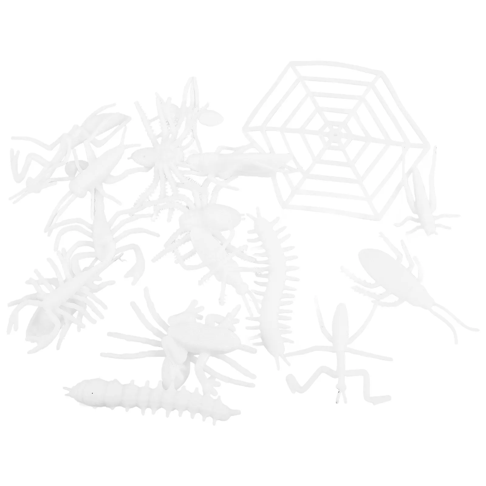 

17Pcs White Insect Simulation DIY Painting Caterpillar Embellishments Plastic Decoration for Home Garden Craft Material