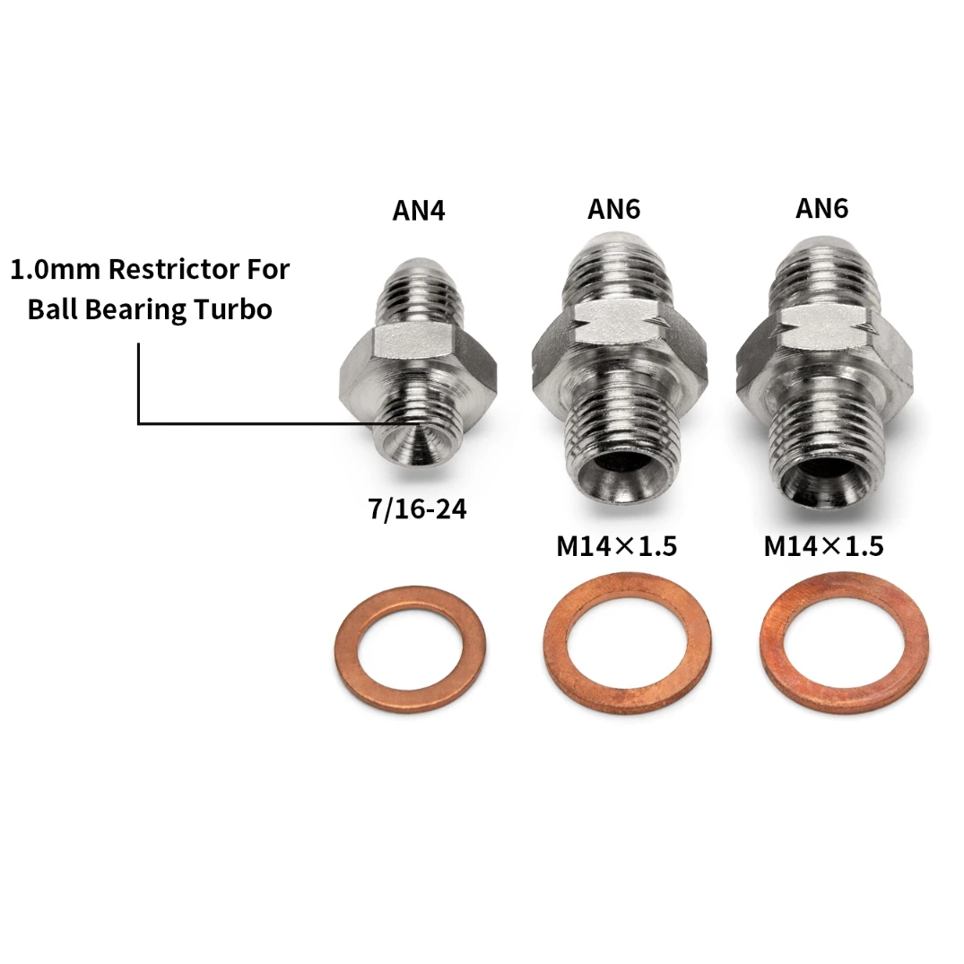 For GT25/28/30/35 Ball Bearing Turbo Water&Oil Feed Kit AN4 AN6 Screw Kit