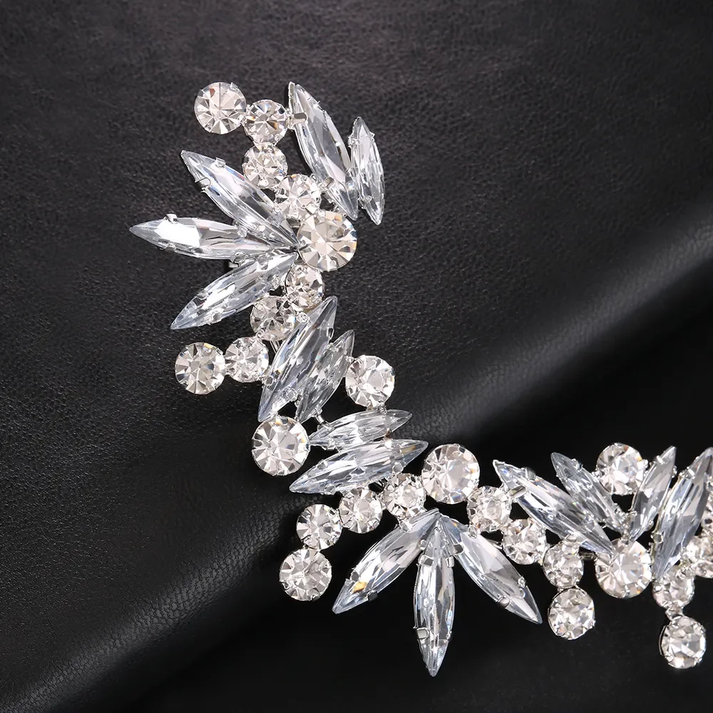 2023 Fashion Crystal Ear Clip Earrings for Women 1 Pcs Rhinestone Left Ear Cuff Silver Plated Earring No Piercing Jewelry