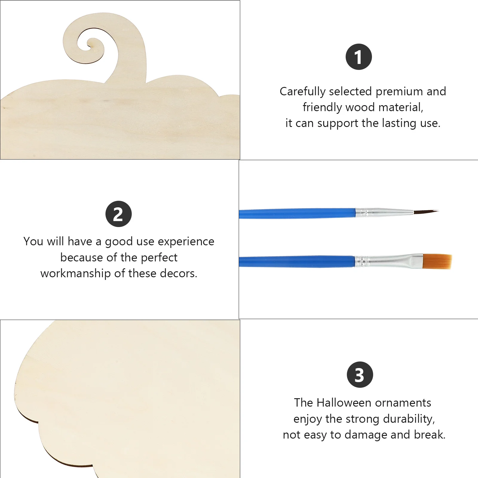 

1 set White Embryo Pumpkin Wood Boards Halloween Diy Decorations Painting Crafts Party Supplies Wooden Ornaments