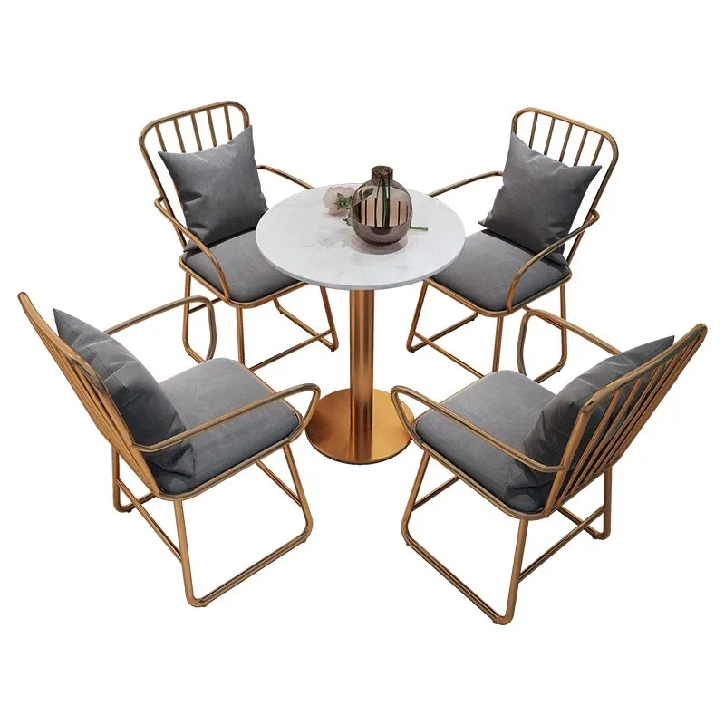 

Nordic, milk tea dessert shop table and chair combination, simple lounge area, one table and four chairs