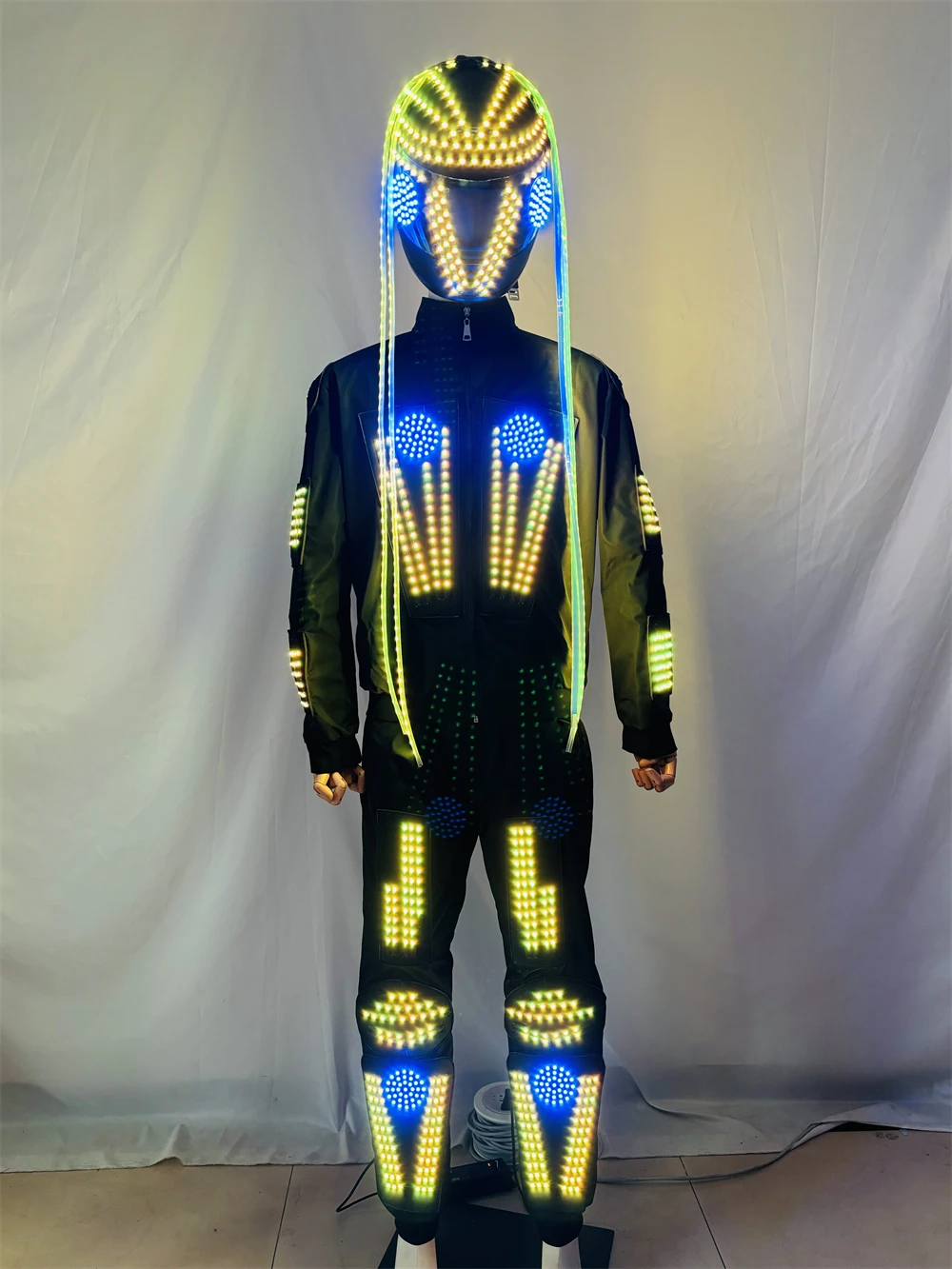 Pixels LED Robot Suit Costume Clothes Full Color Smart dance Costumes Amosphere Prop for Dj Party Nightclub