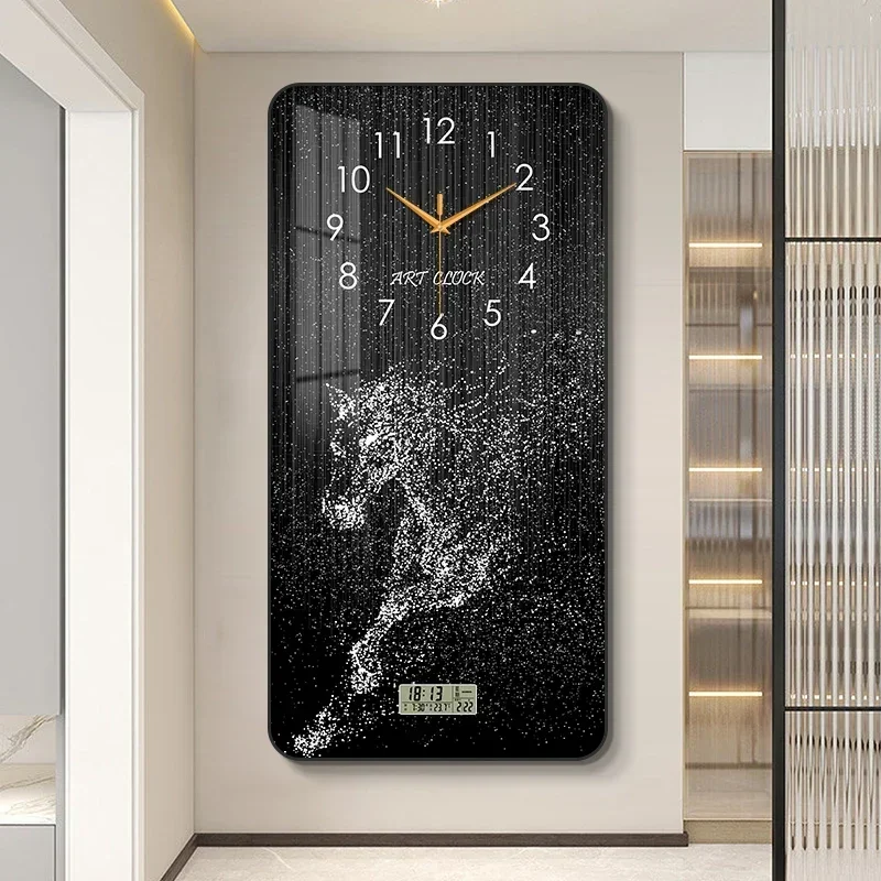 Modern light luxury clock wall clock living room home fashion simple atmosphere porch decorative painting hanging on the wall
