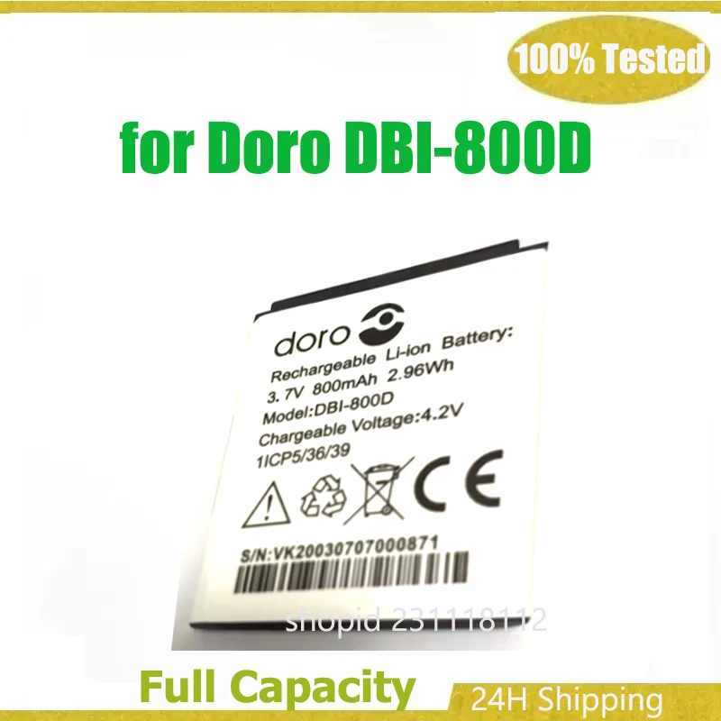 for Doro DBI-800D battery 800mAh Long standby time High capacity for Doro battery sku