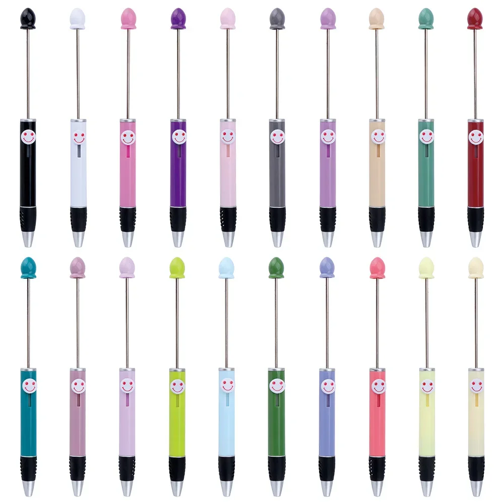 1/5/10/20/30/50/100pcs DIY Smiley Face Bead Ballpoint Pen Creative Bead Pen Stationery Student Gift Pen School Office Supplies