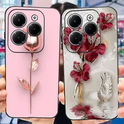 For Infinix Hot 40 / Hot 40 Pro / Hot 40i Case 2024 Elegant Printing Soft Silicone Slim Cover For Infinix Hot40 40Pro Hot40i 4G