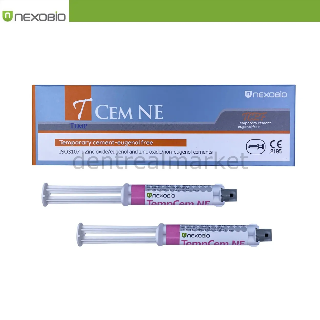  Nexobio -T-Cem NE Adhesive Cement Automix 2*10 ml -Temporary Cement Eugenol Free