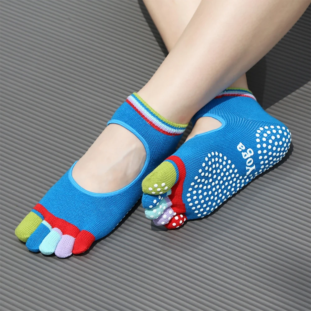 Pilates Yoga Hose - Colorful Five Finger Yoga Socks Design