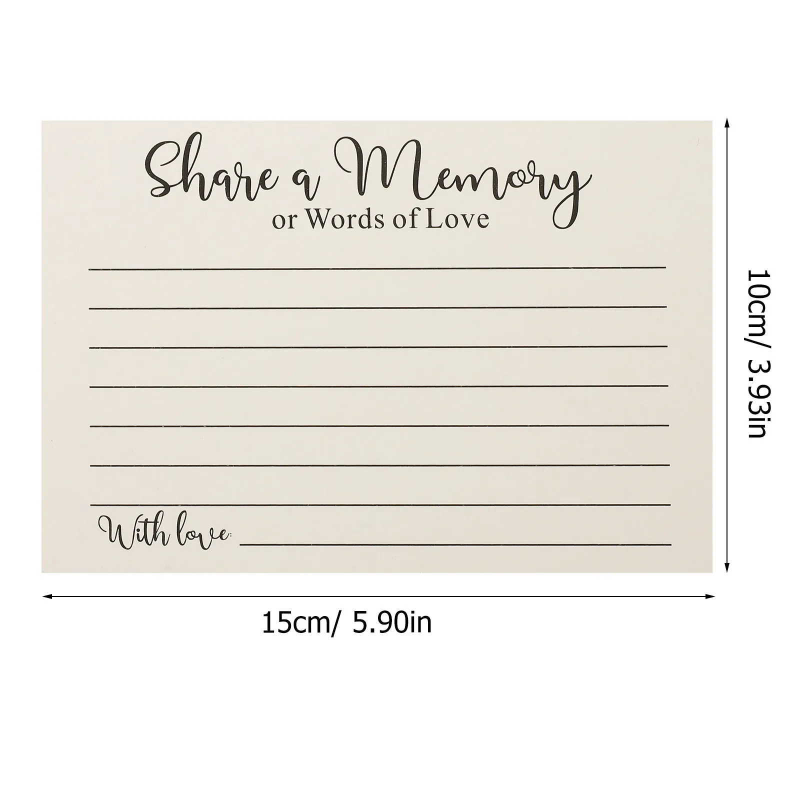 50Sheets Share A Memory Cards Multi-Use Small Memorial Cards Chic Celebration Accessory for Funeral Memorial Birthday Party