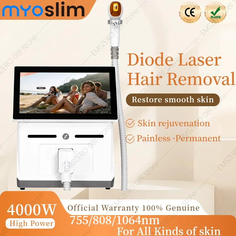 

4000W 808 Alexandrite Hair Removal Laser Diode Machine Freezing Pointpainless Ice Platinum Underarm Permanent Painless Epilator