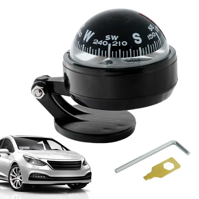 Dashboard Compass For Car Self Adhesive Dashboard Compass Ball Compass Navigation Positioning Night Light For Car Autos  Marine