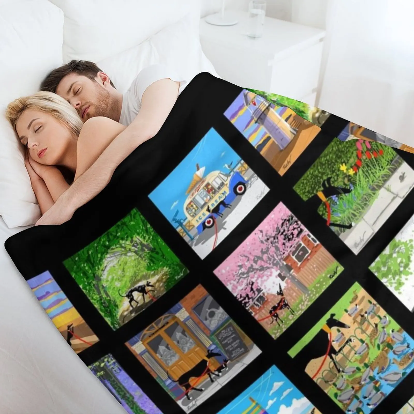 مجموعة The Lockdown Doodles 1 رمي بطانية التخييم الحرارية القطيفة بطانيات شعر #4