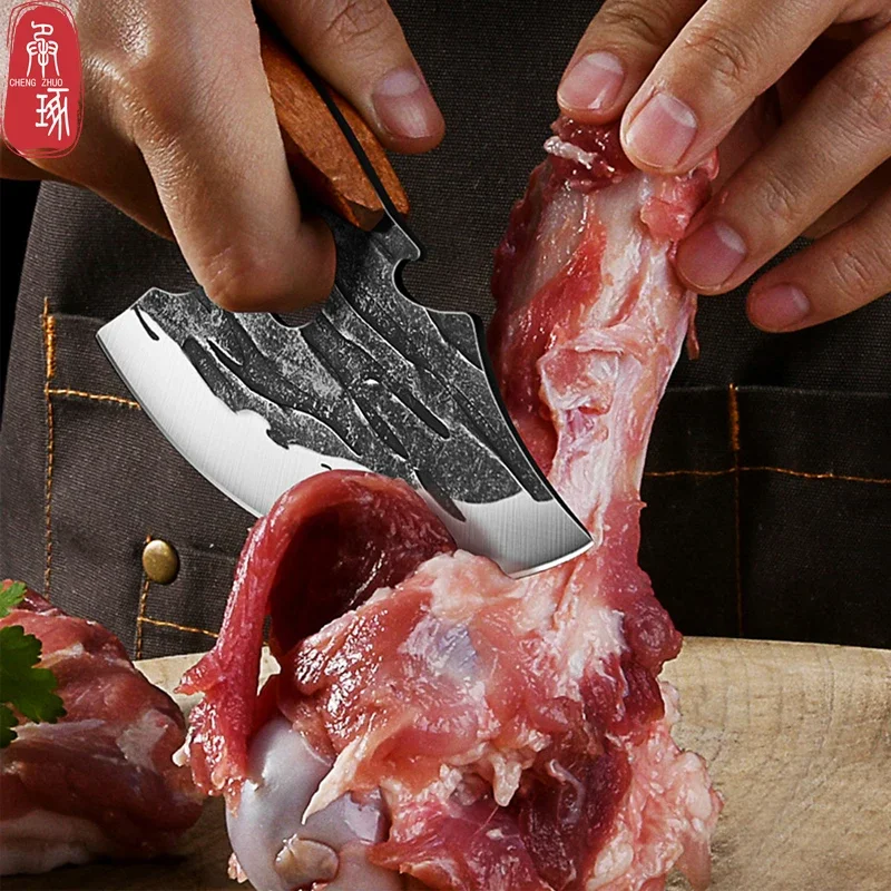 Multifunctional Kitchen Knife Stainless Steel Forged Knife Meat Cleaver Boning Knife with Bottle Opener Portable Pocket Knife