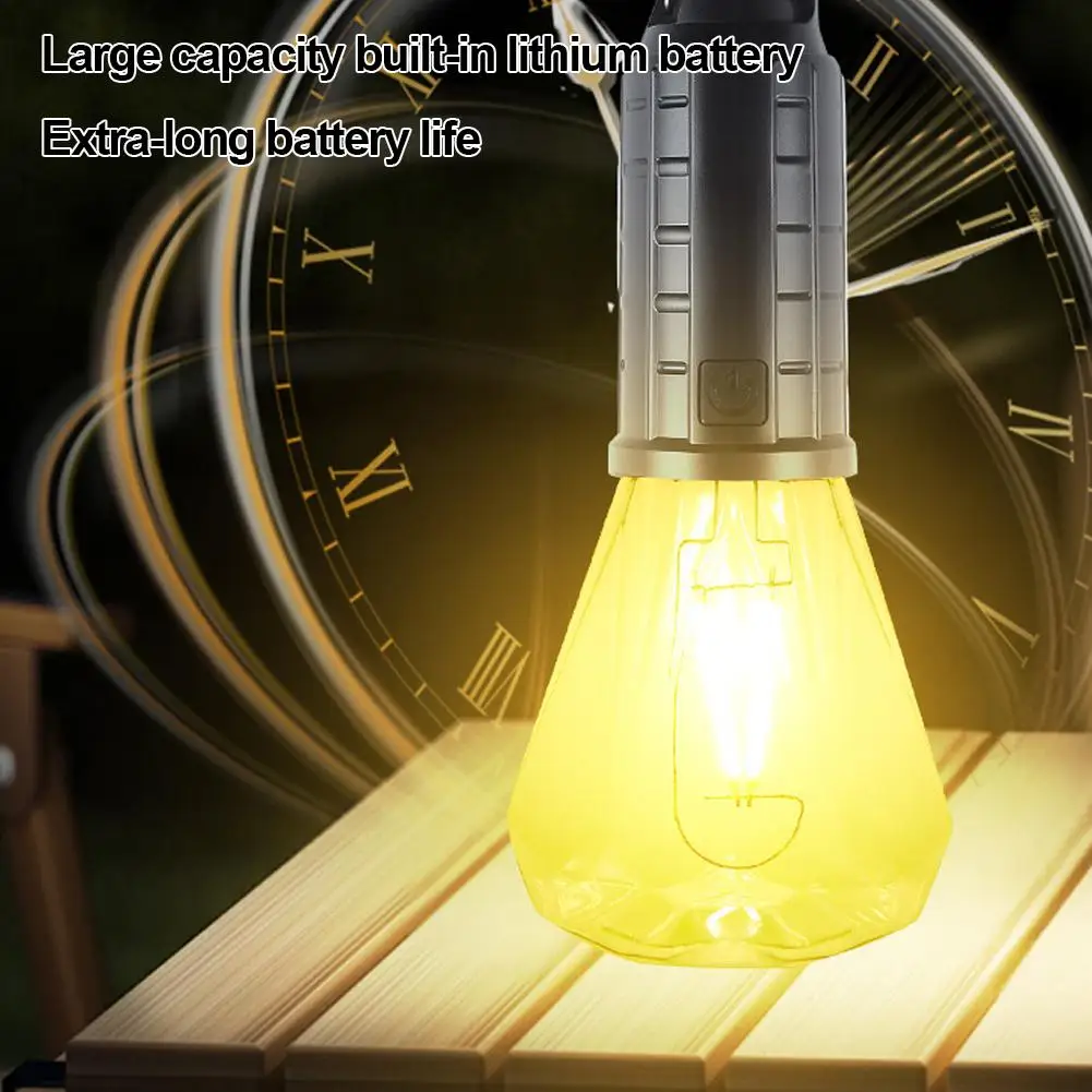 Outdoor Solar Powered Camping Light Portable Rechargeable LED Lantern with 4 Light Modes Outdoor Hiking Fishing Emergency Light