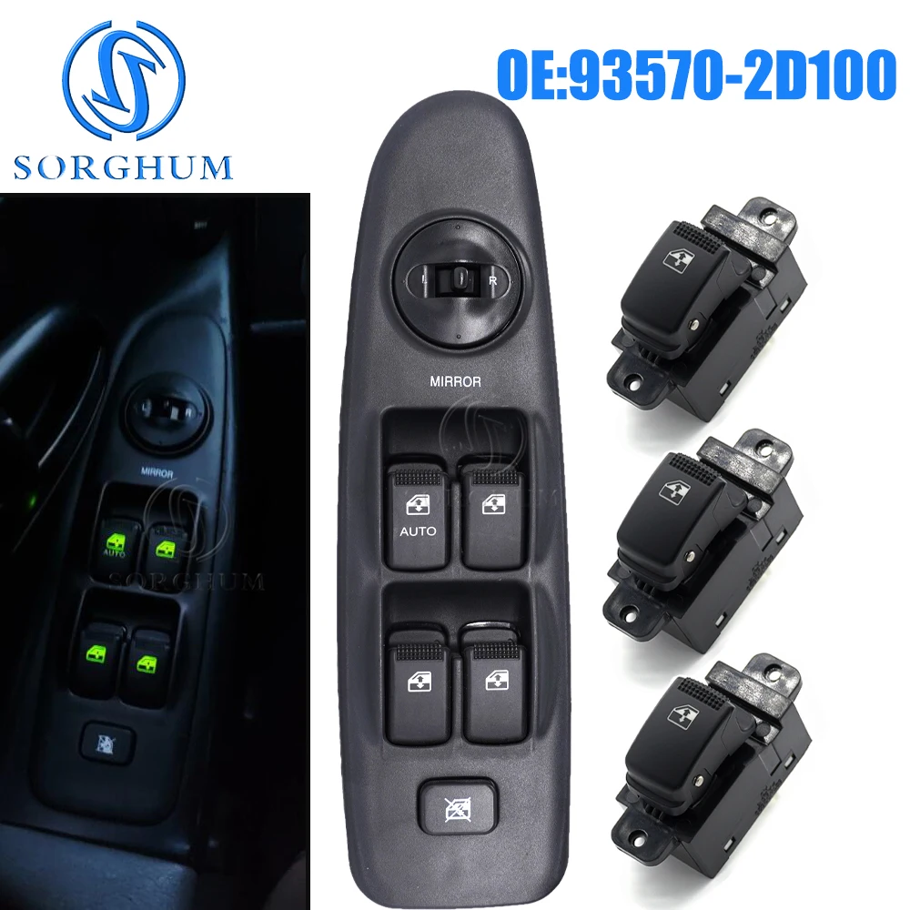 

SORGHUM Electric Power Window Master Control Switch for Hyundai Elantra 2001 2002 2003 2004 2005 2006 93570-2D100 93570-2D000