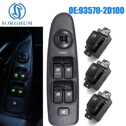 Interruptor de Control principal de ventanilla eléctrica SORGHUM para Hyundai Elantra 2001 2002 2003 2004 2005 2006 93570-2D100 93570-2D000