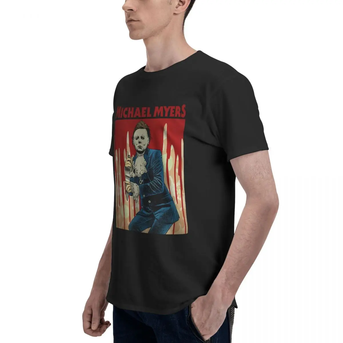 T Shirt Michael Myers Austin Powers (Mike Myers) And Micheal Myers Mashup Print Casual Short Sleeve Tees Unisex Gothic T Shirt