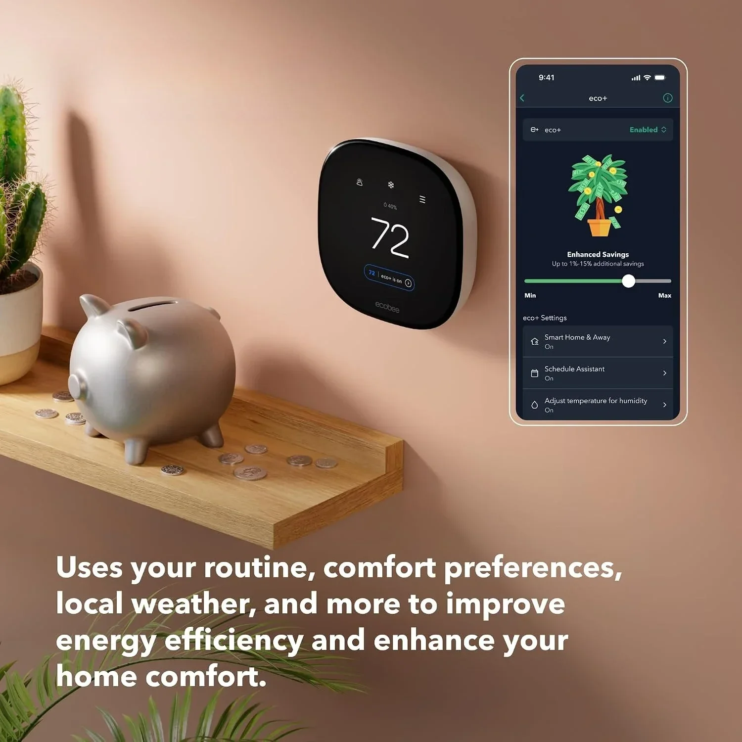 Smart Thermostat Enhanced Programmable Wifi Thermostat Works with Siri, Alexa, Google Assistant Energy Star Certified